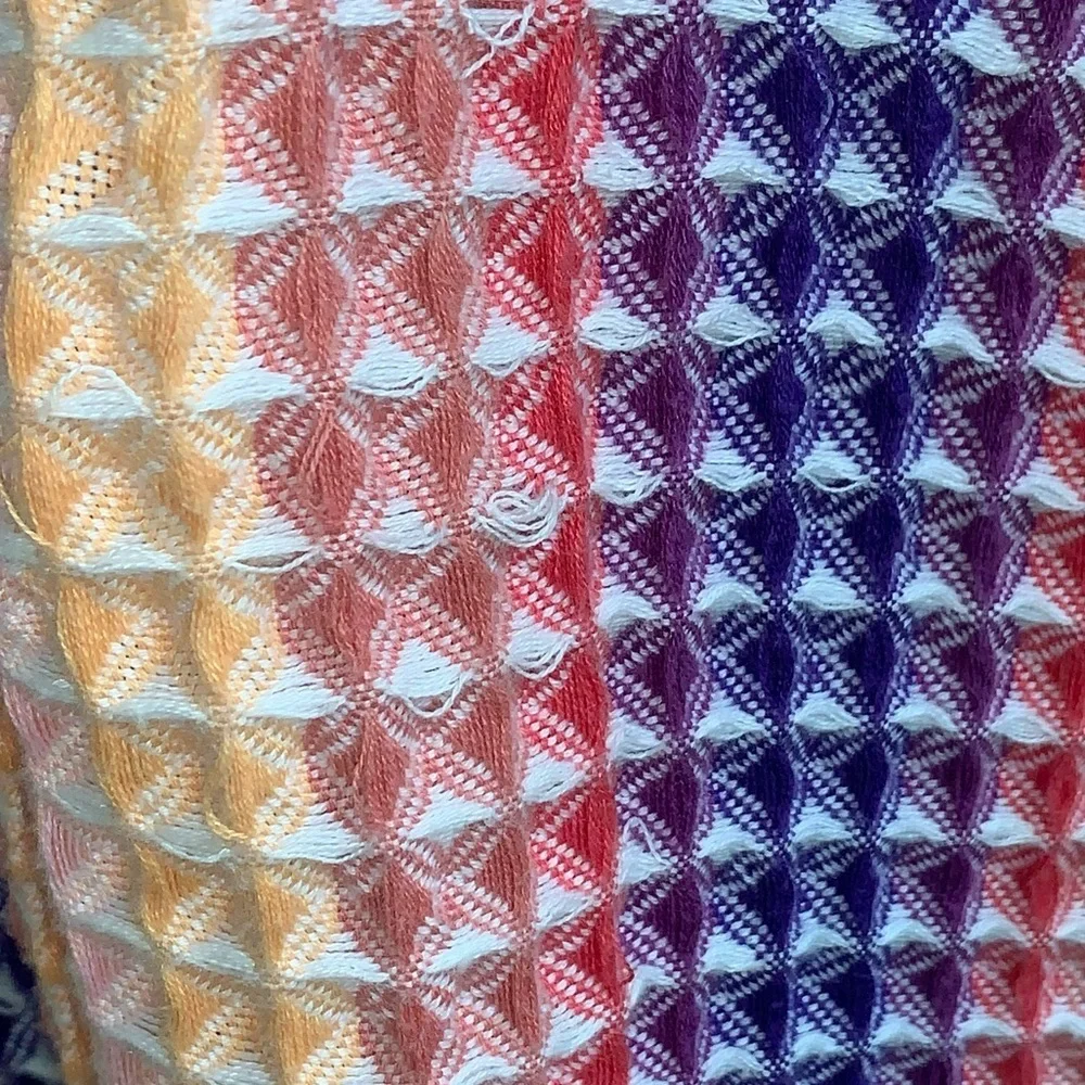 Urban Outfitters BDG S Rainbow Waffle Texture Button Up Shirt Jacket Oversized - Picture 10 of 10